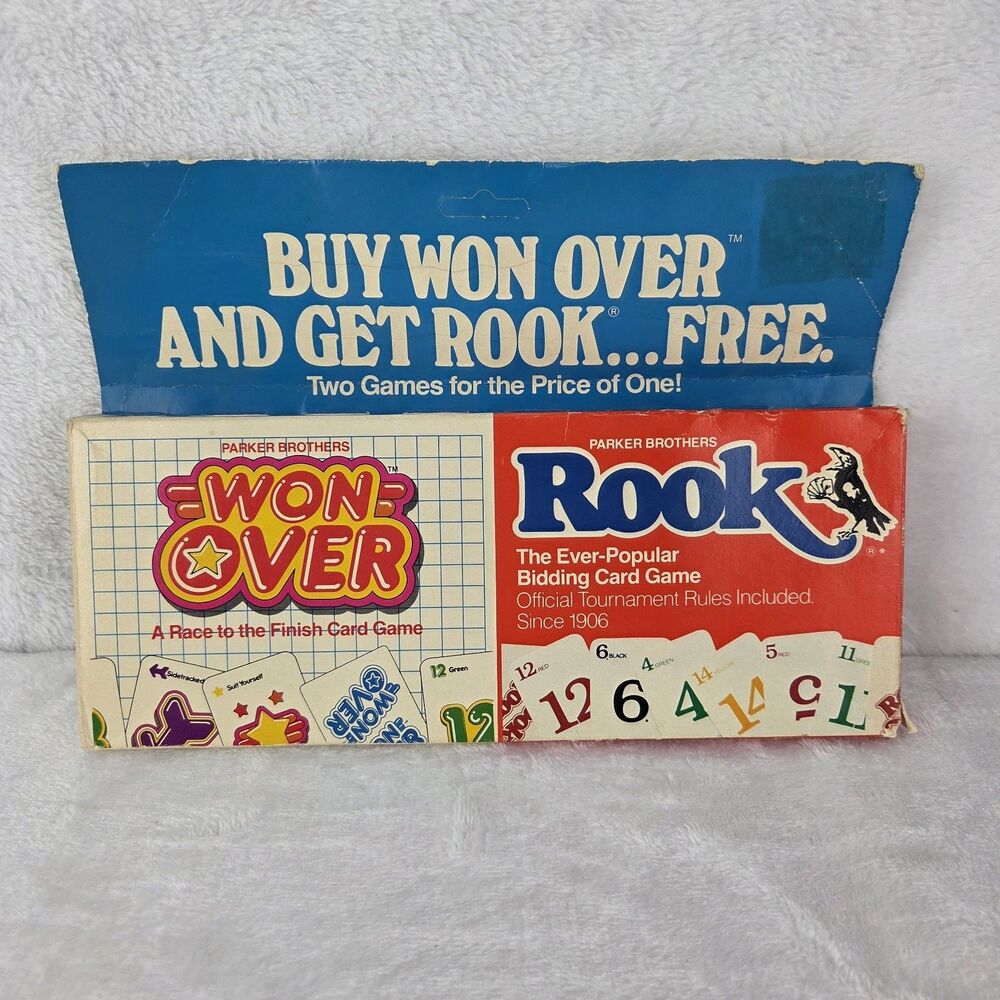 Vintage‎ 1983 Parker Brothers Won Over & Rook Card Games Set Complete Games
